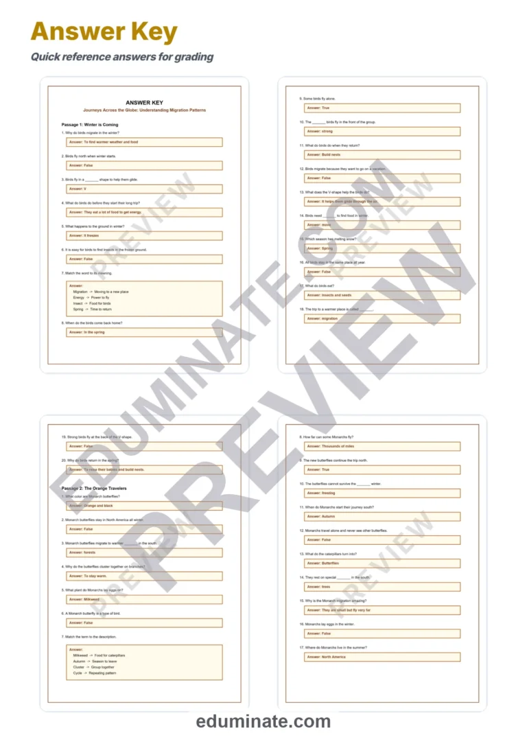 Migration Patterns Reading Comprehension Passages and Questions for Grades 3-7 sample page 5
