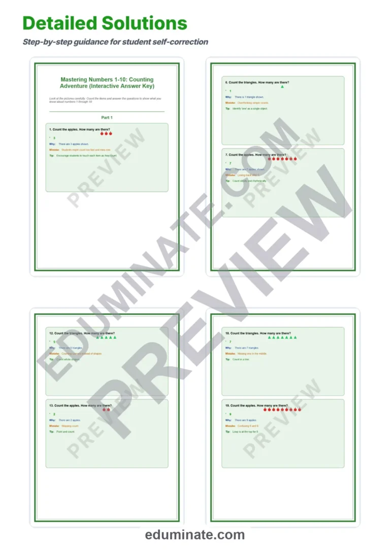 Counting Numbers 1-10 | Early Math Activities Set | 77 Pages Resource Packet sample page 5