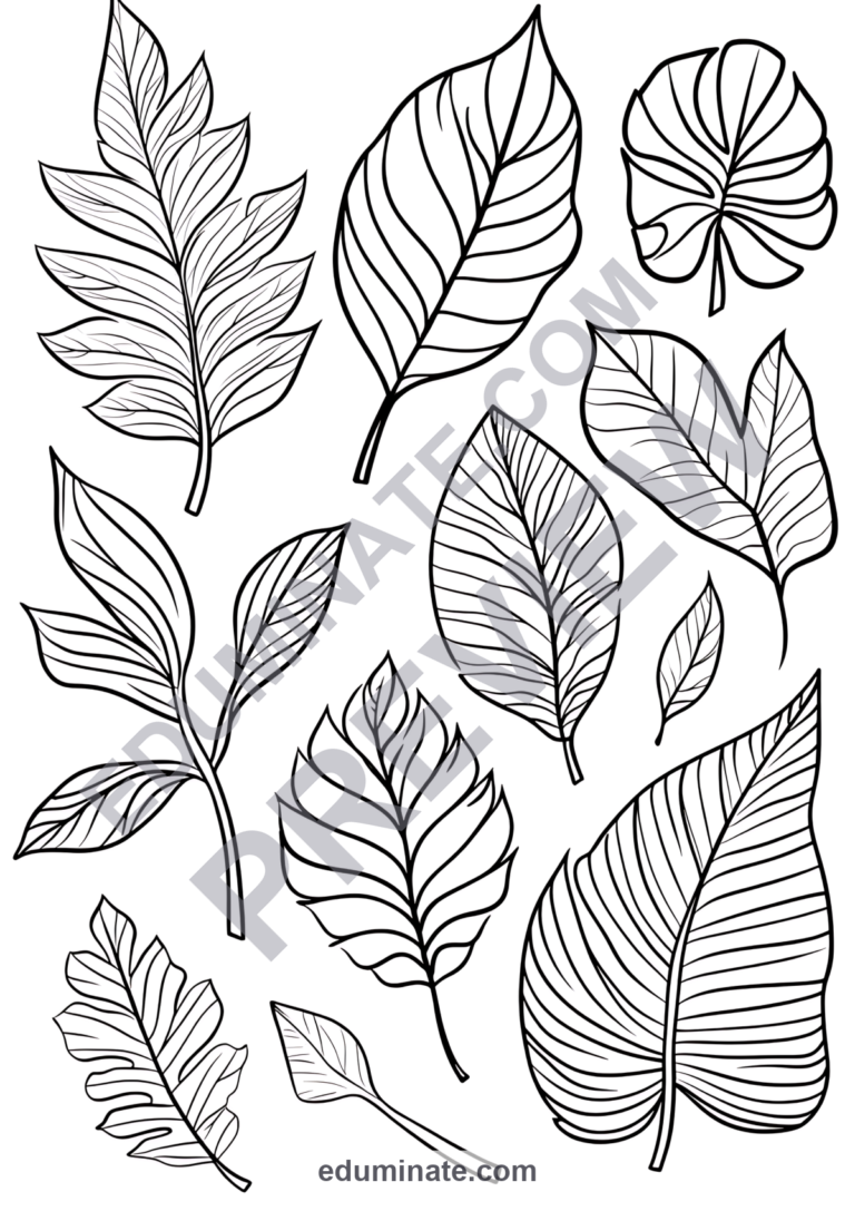 Leaf Coloring Pages Fall Autumn Foliage Sheets 80 Cute Printable Activities sample page 5