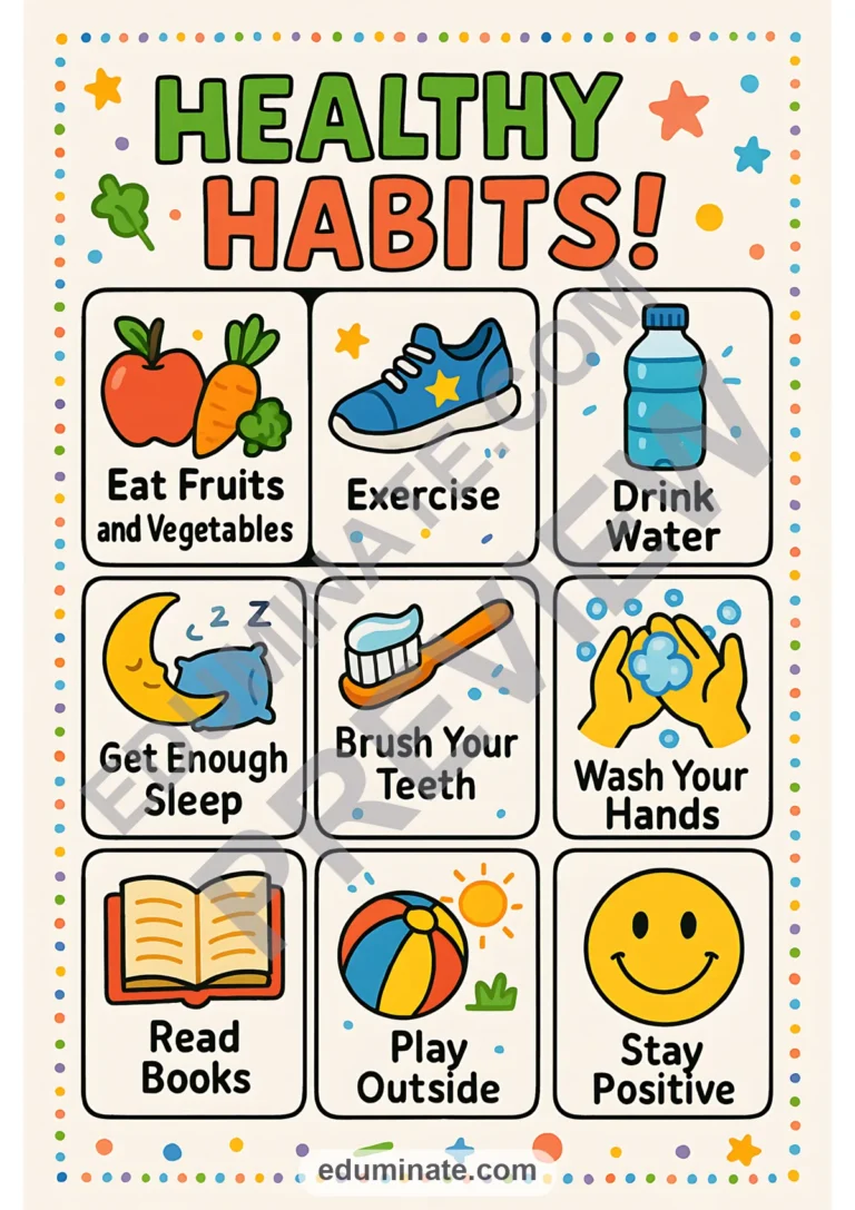 Healthy Habits Flashcards | Printable Healthy Habits Cards | 37 Card Pages sample page 5