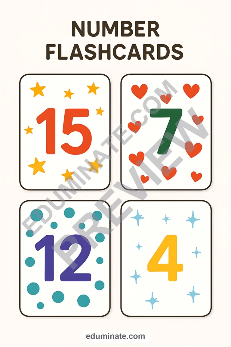 Number Flashcards 1-20 | Number Recognition Cards for Preschool | 66 Pages sample page 5