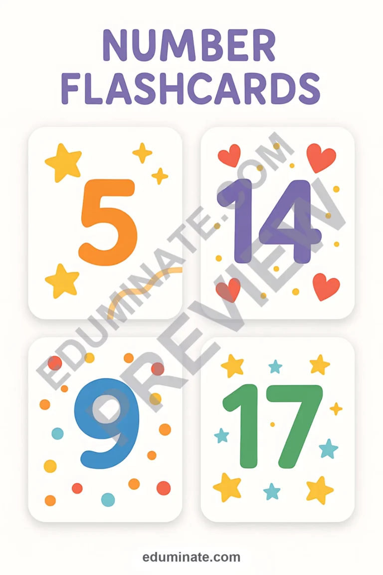 Counting Flashcards 1-20 | Number Cards for Math Centers | 49 Card Pages Set sample page 5
