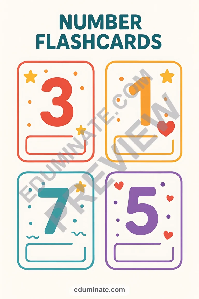 Number Flashcards Printable | Counting and Number Recognition Cards | 107 Pages sample page 5