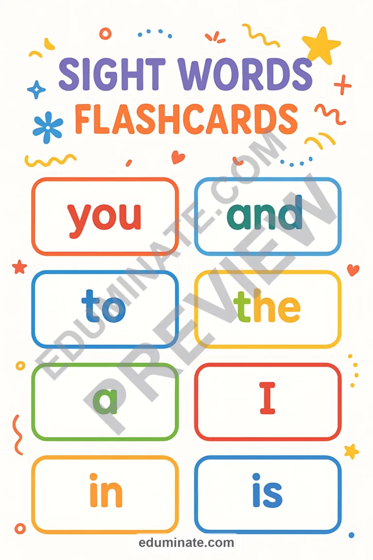 Sight Words Flashcards | Printable Sight Word Cards for Kindergarten | 68 Pages sample page 5