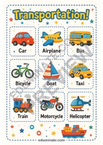Transportation Flashcards | Printable Vehicle Picture Cards | 72 Card Pages page 5
