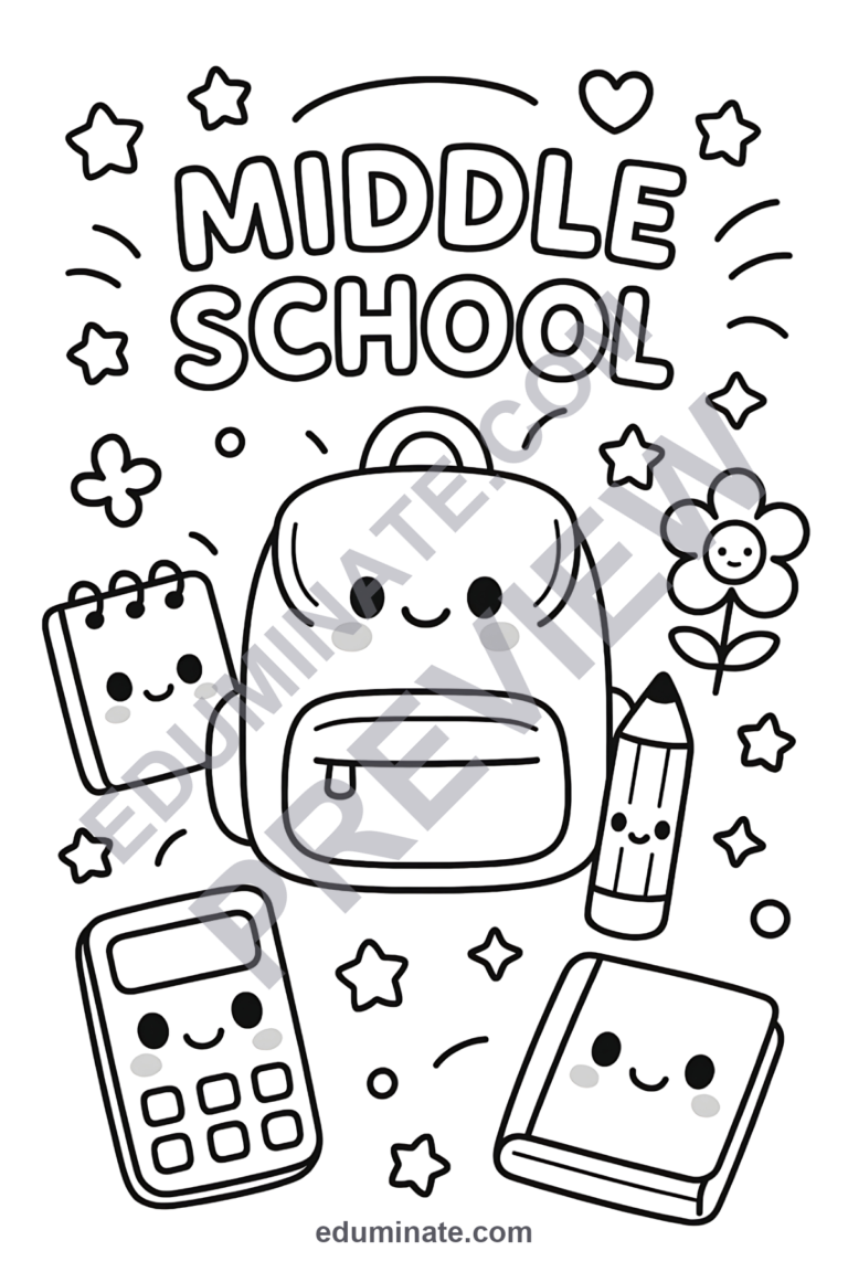 Middle School Coloring Sheets 30 End of Year Tween Art Activity Worksheets sample page 5