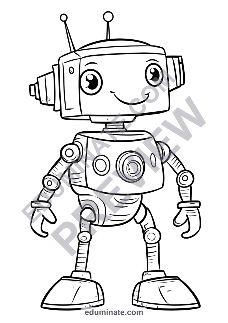 Robot and Technology Coloring Pages 26 STEM Computer Art Activity Worksheets sample page 5