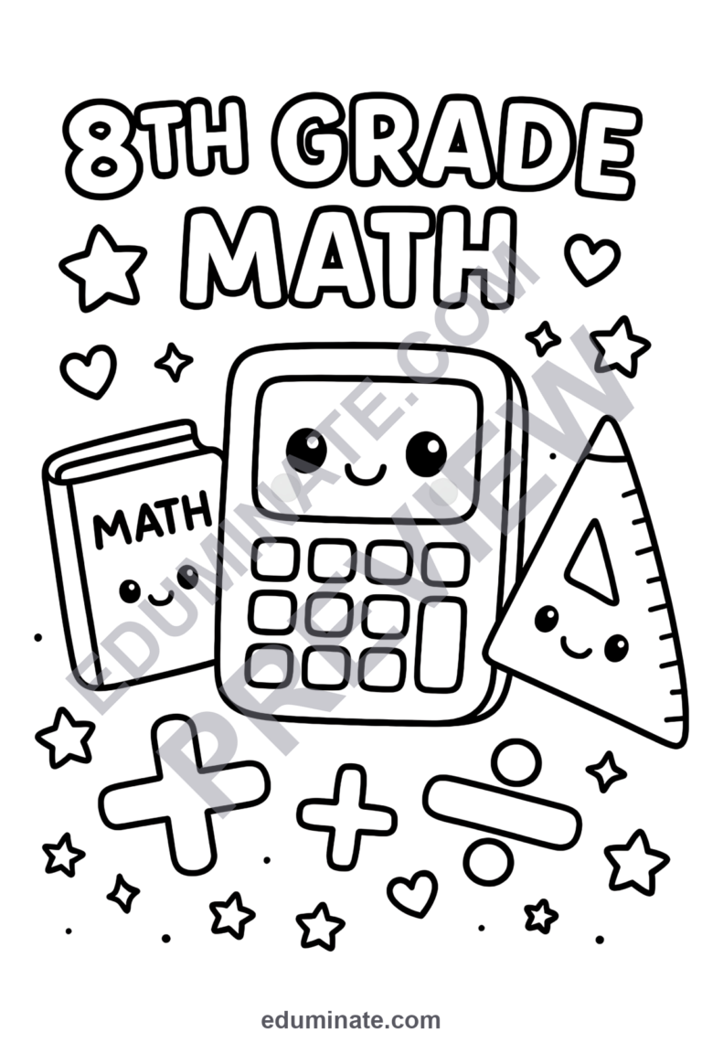 Math Symbols Coloring Pages – Geometry and Algebra Doodles for the Classroom sample page 5