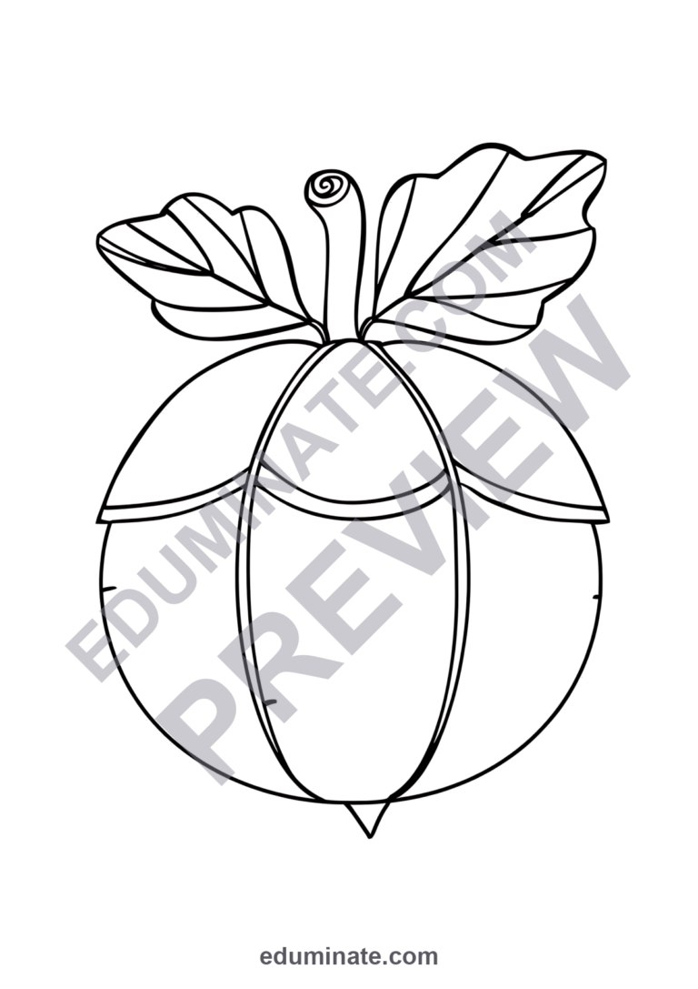 Acorn Coloring Pages | Fall Coloring Pages | Cute Autumn Printables for Kids sample page 5