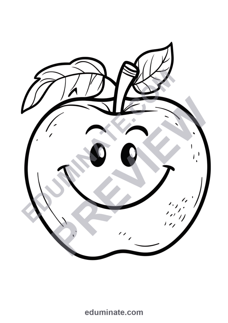 Fall Apple Coloring Pages | Apple Tree, Basket, and Orchard Printables for Kids sample page 5