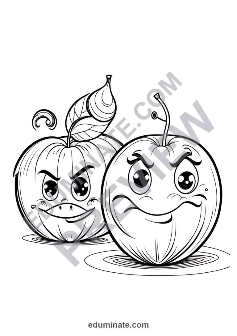 Apple Coloring Pages for Preschoolers: 17 Simple Pages