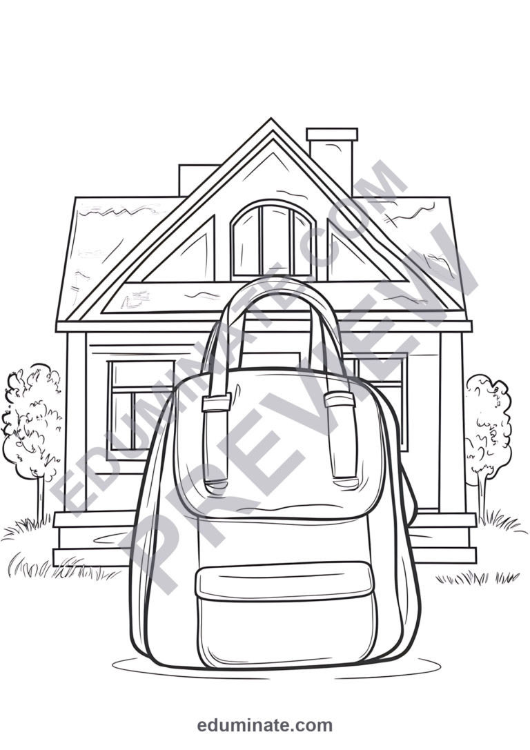Back to School Coloring Pages for Kids | Classroom Sheets | Schoolhouse Book sample page 5