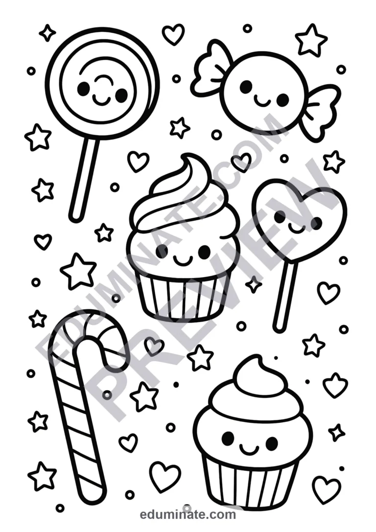 70 Cute Candy Coloring Pages for Easy Sweet Treats Fun