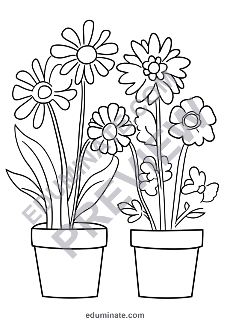 First Day of Spring Coloring Pages Spring Flowers Activity Sheets for Kids sample page 5
