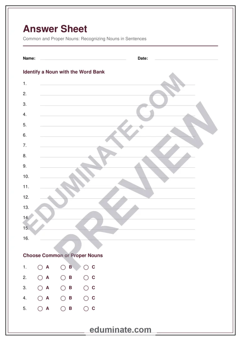 Common and Proper Nouns Worksheets | Grammar Practice for Grade 3 Sentence Work sample page 5
