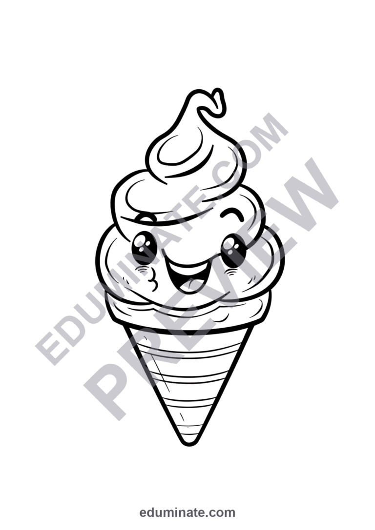 Ice Cream Coloring Pages Sweet Treats Art Activity Sheets Pack for Kids Fun sample page 5