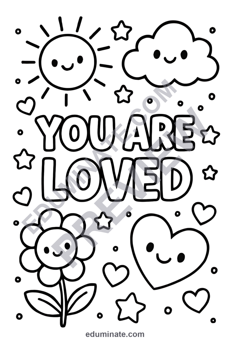 Inspirational Quotes Coloring Pages Motivational Activity Sheets for Kids sample page 5