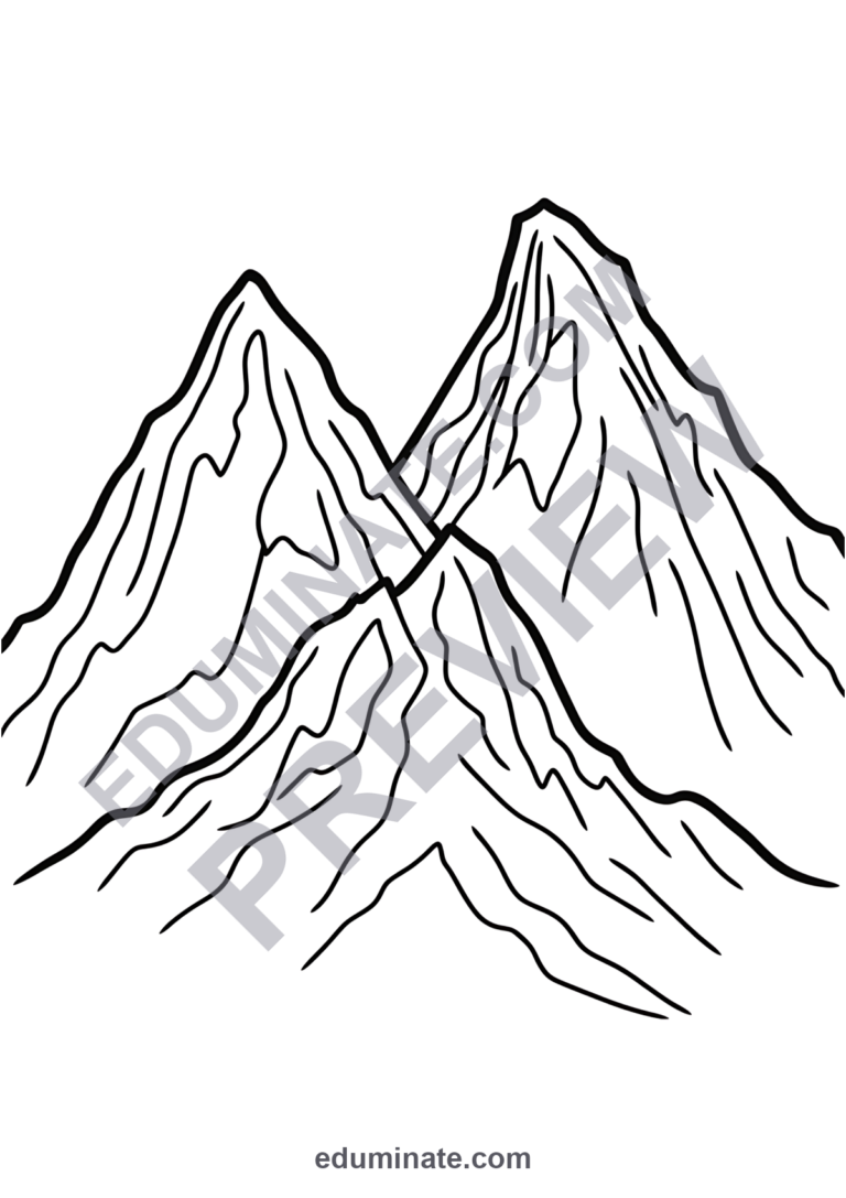 Mountain Scene Coloring Pages Nature Wilderness Activity Pack for Kids Fun sample page 5