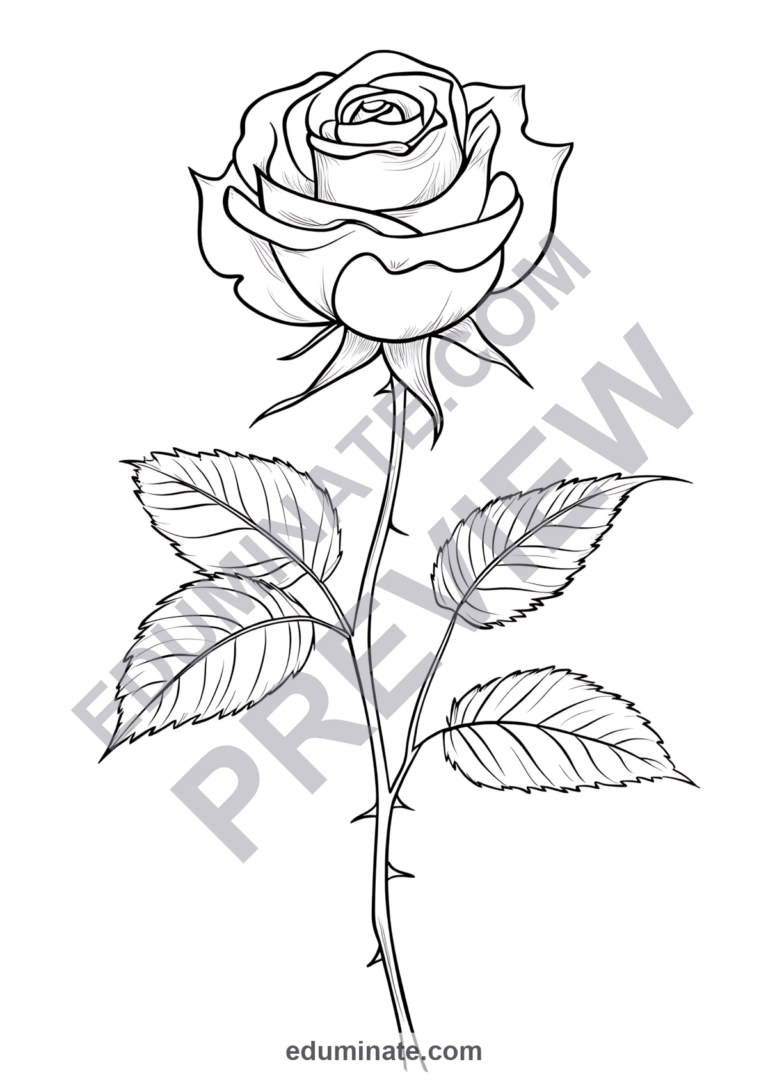 Flower Coloring Sheets Spring Floral Botanical Art 100 Printable Activities sample page 5