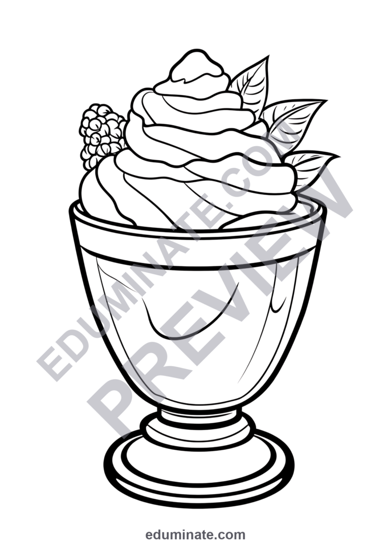 Dessert Coloring Pages Sweet Treats Coloring Sheets for Kids 80 Activity Pages sample page 6