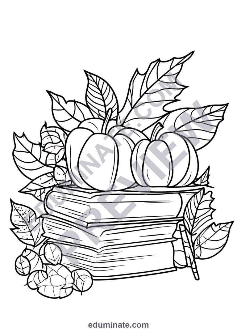 Printable September Coloring Pages Fall Weather Activity Sheets Pack Kids sample page 6