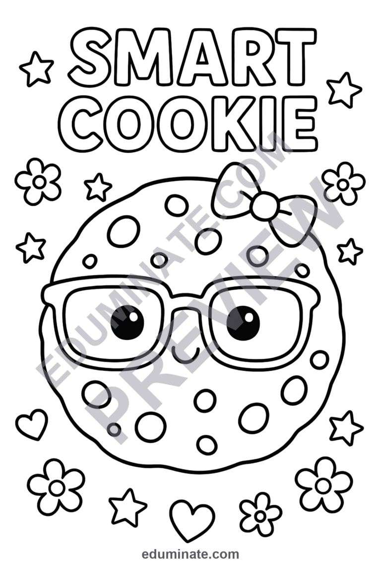 Smart Cookie Coloring Sheets Positive Praise Mindset Activity Sheets for Kids sample page 6