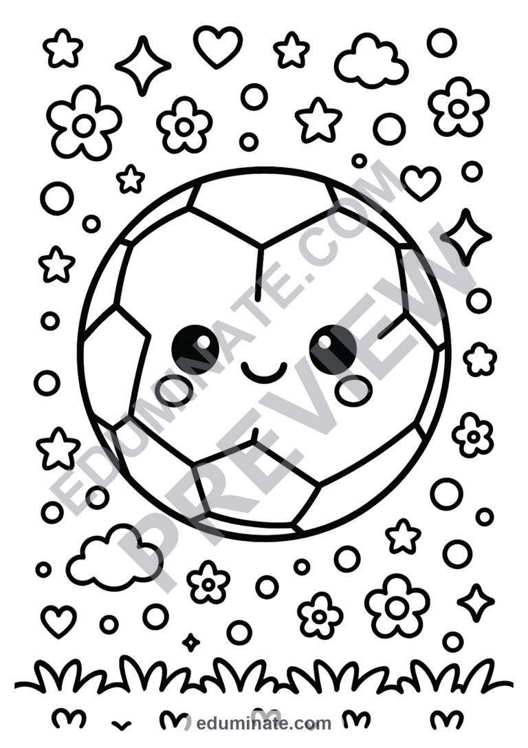 Soccer Coloring Pages Sports and Goal Scoring Activity Sheets Pack for Kids sample page 6