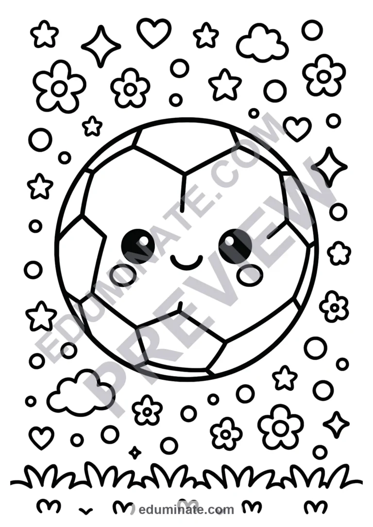 Soccer Coloring Pages Sports and Goal Scoring Activity Sheets Pack for Kids sample page 6