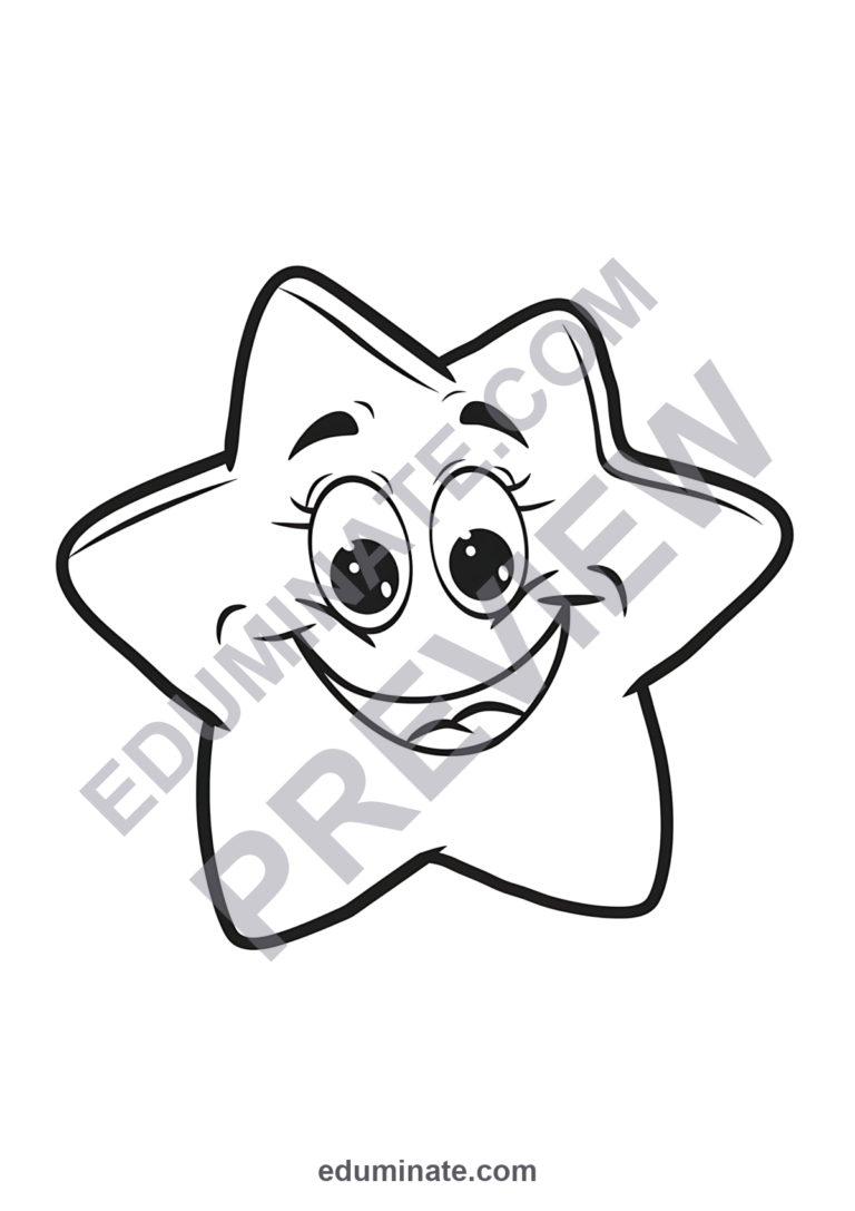 Printable Star Coloring Pages Geometric Shapes Activity Sheets Pack for Kids sample page 6