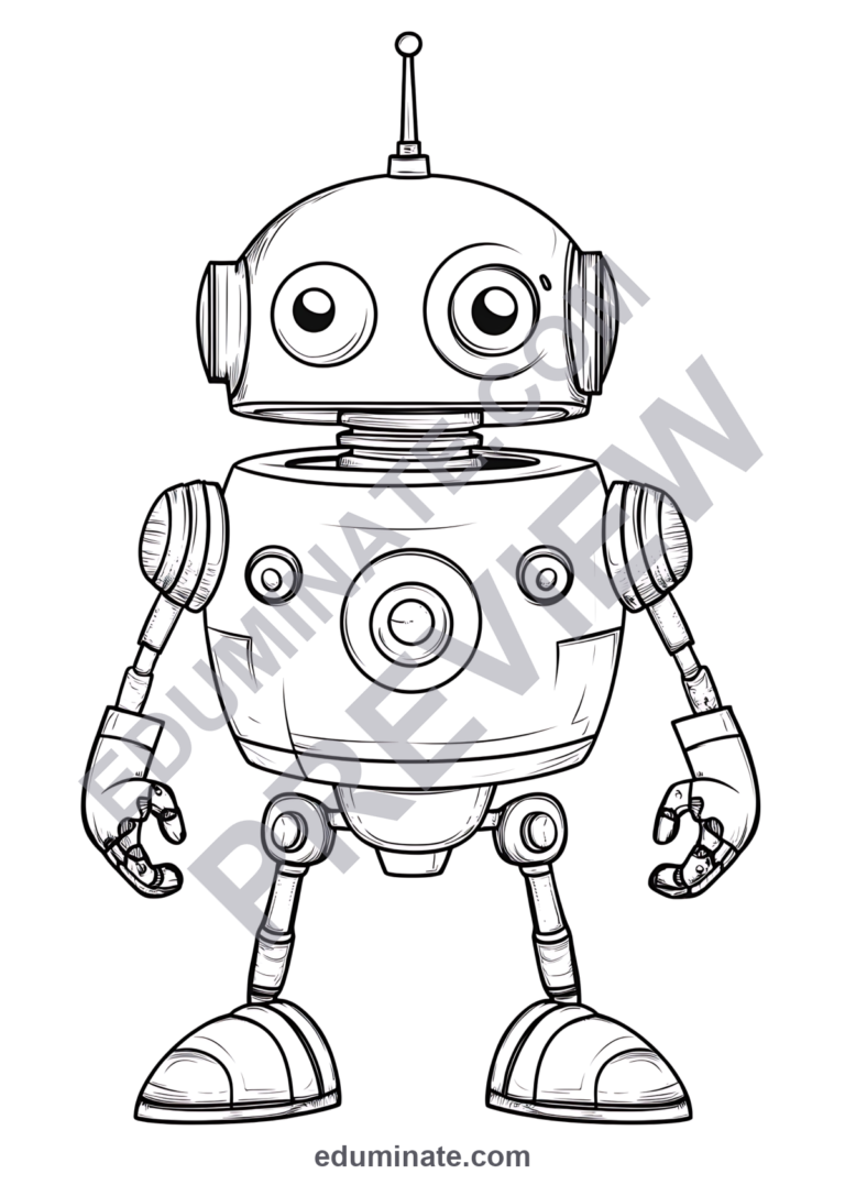 STEM Technology Coloring Pages Robotics and Coding Activity Sheets for Kids sample page 6
