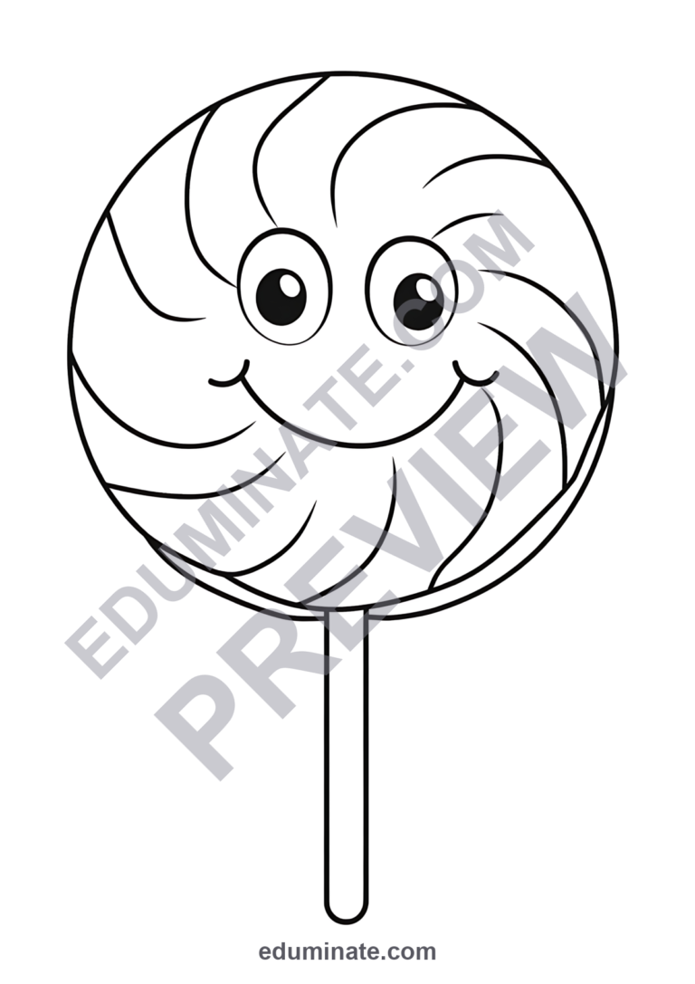 30 Sweet Treats Coloring Pages Lollipop and Candy Activity Sheets for Kids sample page 6