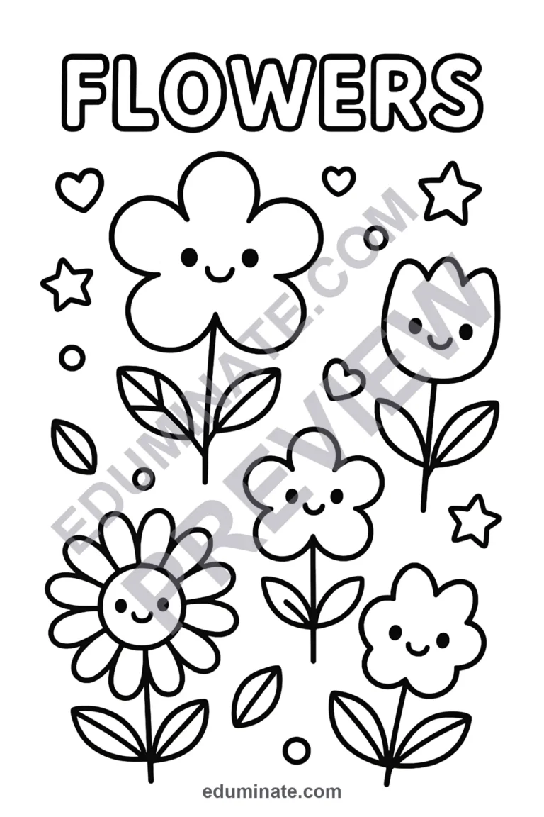 48 Easy Printable Flower Coloring Pages for Kids Art Fun