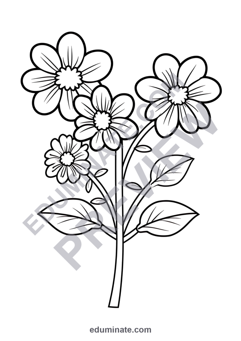 Flower Coloring Book Pages Botanical Garden Activity Sheets for Classroom Art sample page 6
