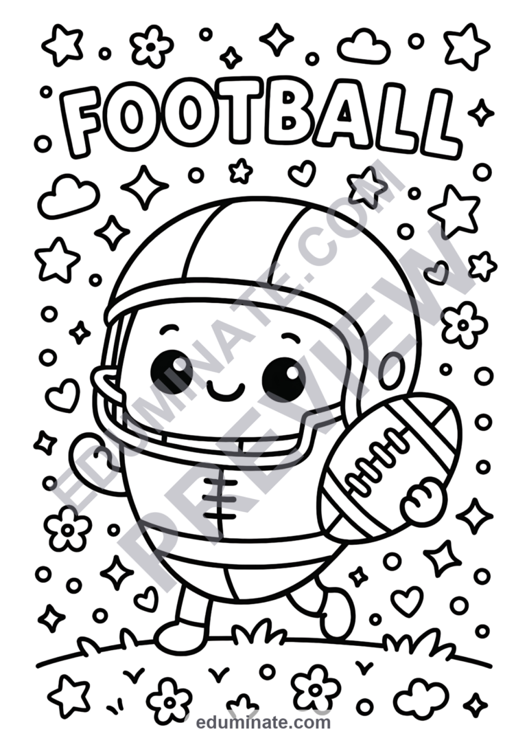 Football Coloring Pages American Football Game Activity Sheets for Kids Fun sample page 6