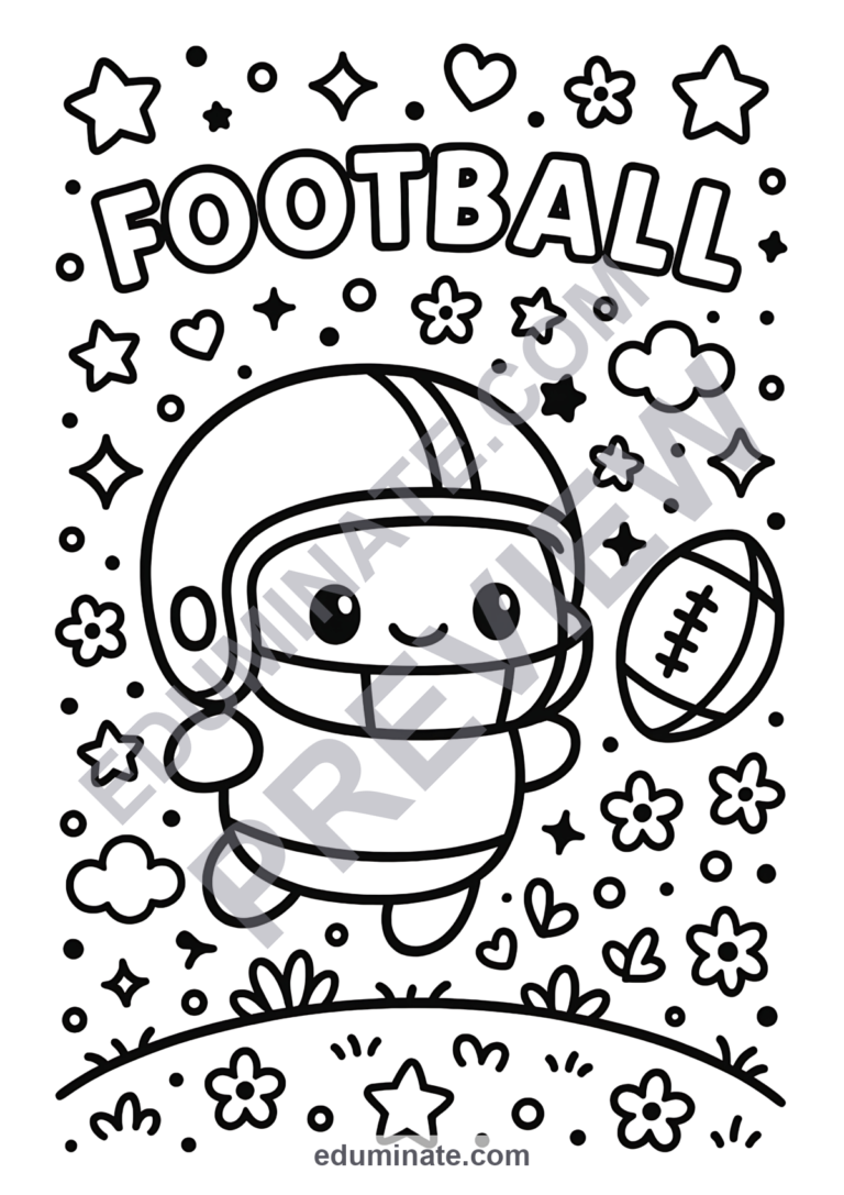 Football Helmet Coloring Pages Printable Sports Activity Sheets for Kids Fun sample page 6