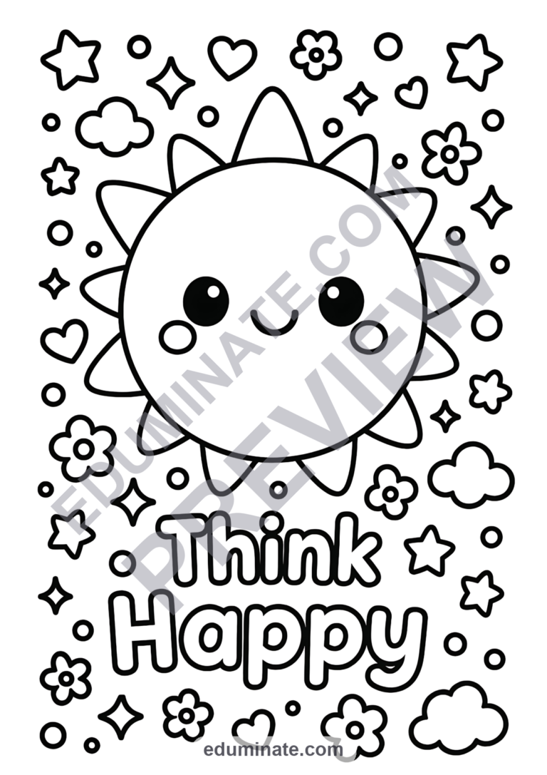 Expressing Emotions Coloring Pages Feelings SEL Activities 45 Cute Printables sample page 6