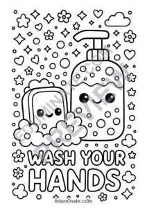 Hand Washing Coloring Pages Healthy Habits Hygiene Activity Sheets for Kids page 6
