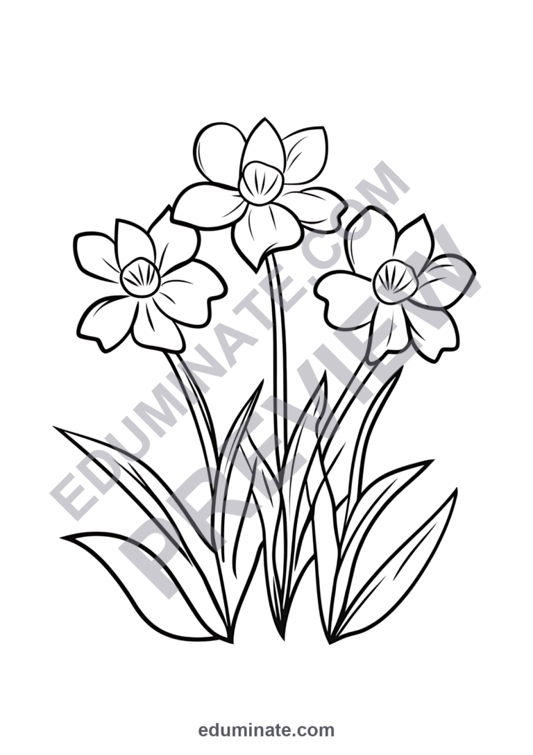 Printable March Coloring Pages Seasonal Spring Art Activity Pack for Kids sample page 6
