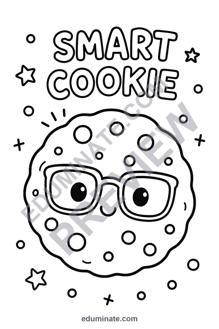 Smart Cookie Coloring Pages Growth Mindset Academic Activity Sheets for Kids sample page 6