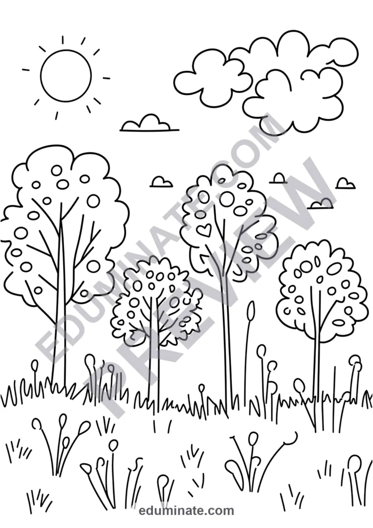 March Coloring Pages Early Spring Seasons Art Activity Sheets Pack for Kids sample page 6