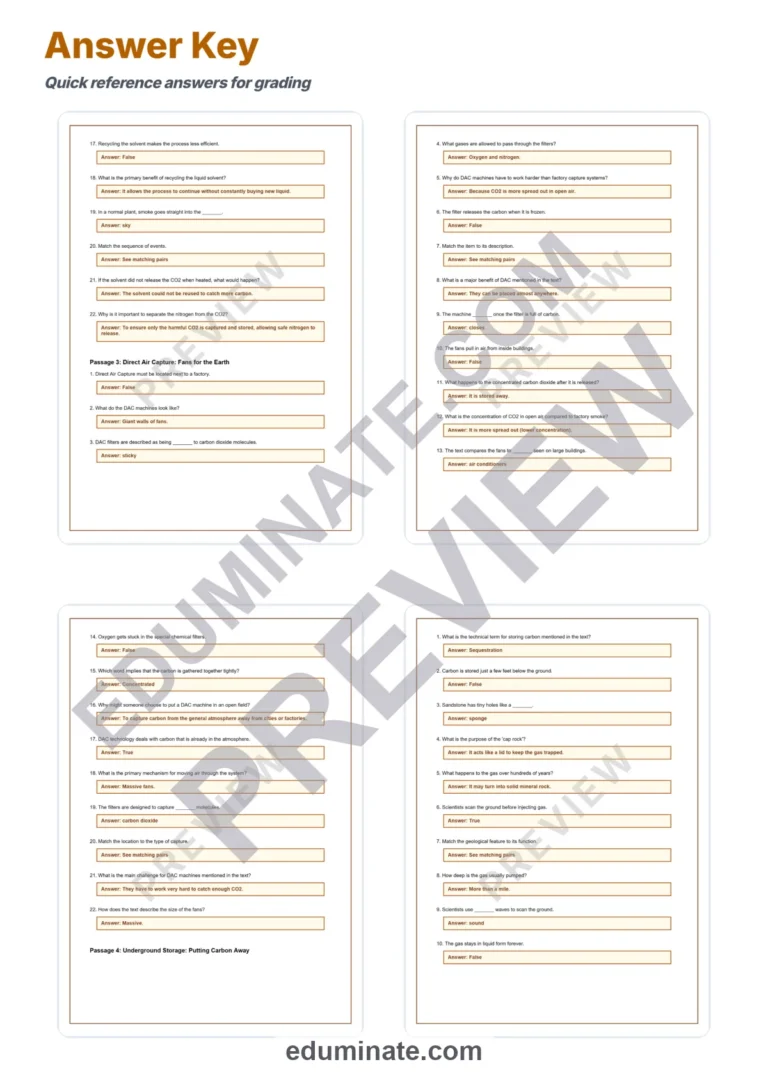 Carbon Capture Reading Comprehension Passages And Questions Worksheets Packet sample page 6