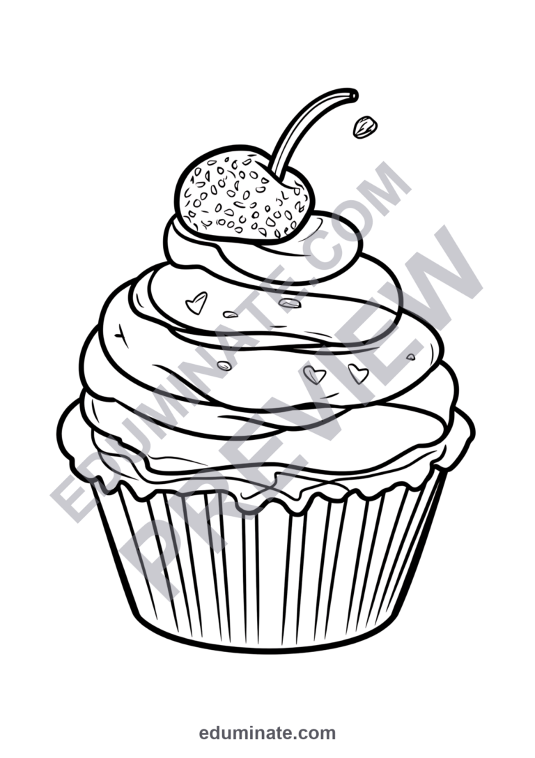Ice Cream Cake Coloring Pages Printable Bakery Dessert Sheets 32 Fun Pages sample page 6