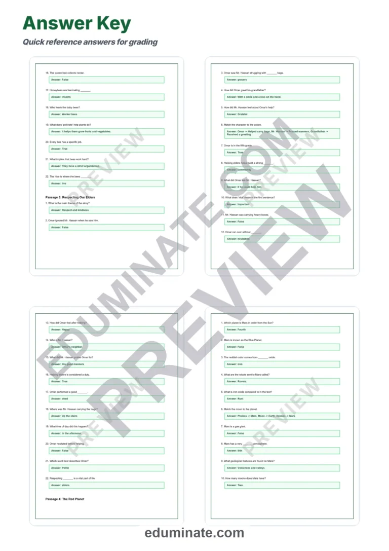 Fifth Grade Reading Comprehension Passages and Questions Advanced Reader Pack sample page 6