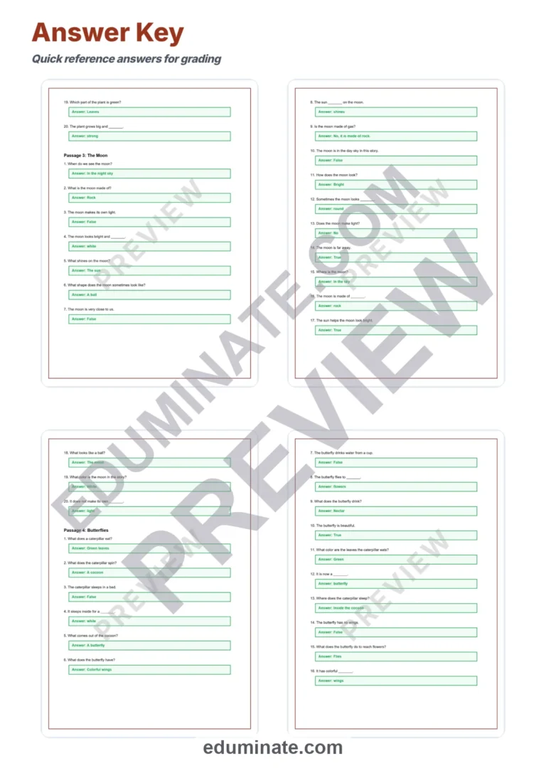 Second Grade Science Reading Comprehension Passages Elementary Science Pack sample page 6