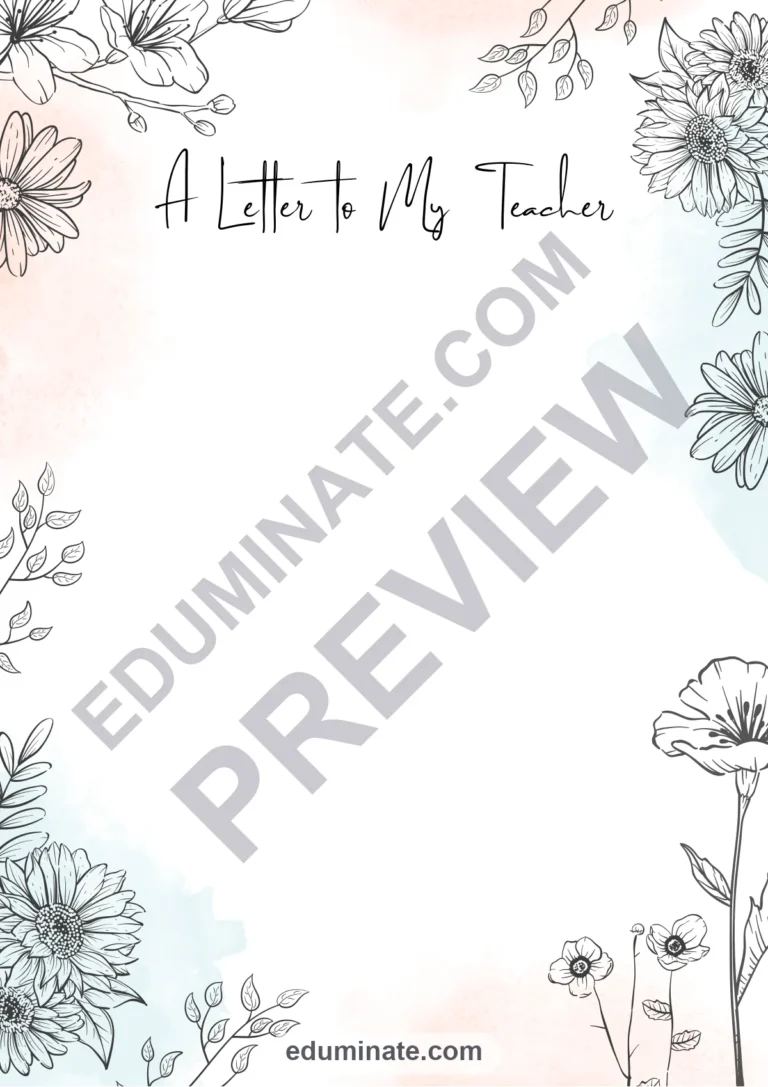 Thank You Letter to Teacher for the Last Day of School – 12 Page Printable PDF sample page 6