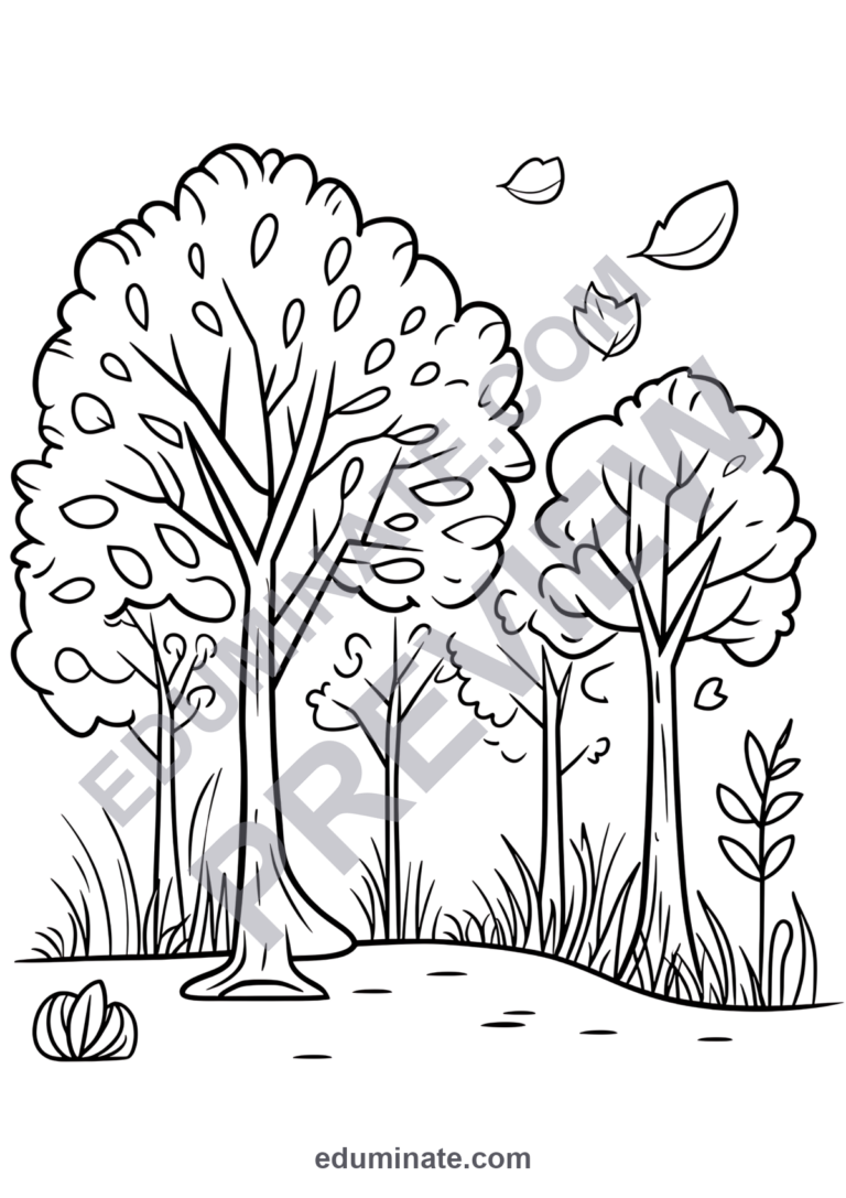 Fall Coloring Pages Autumn Activity Sheets for Kindergarten and First Grade sample page 6