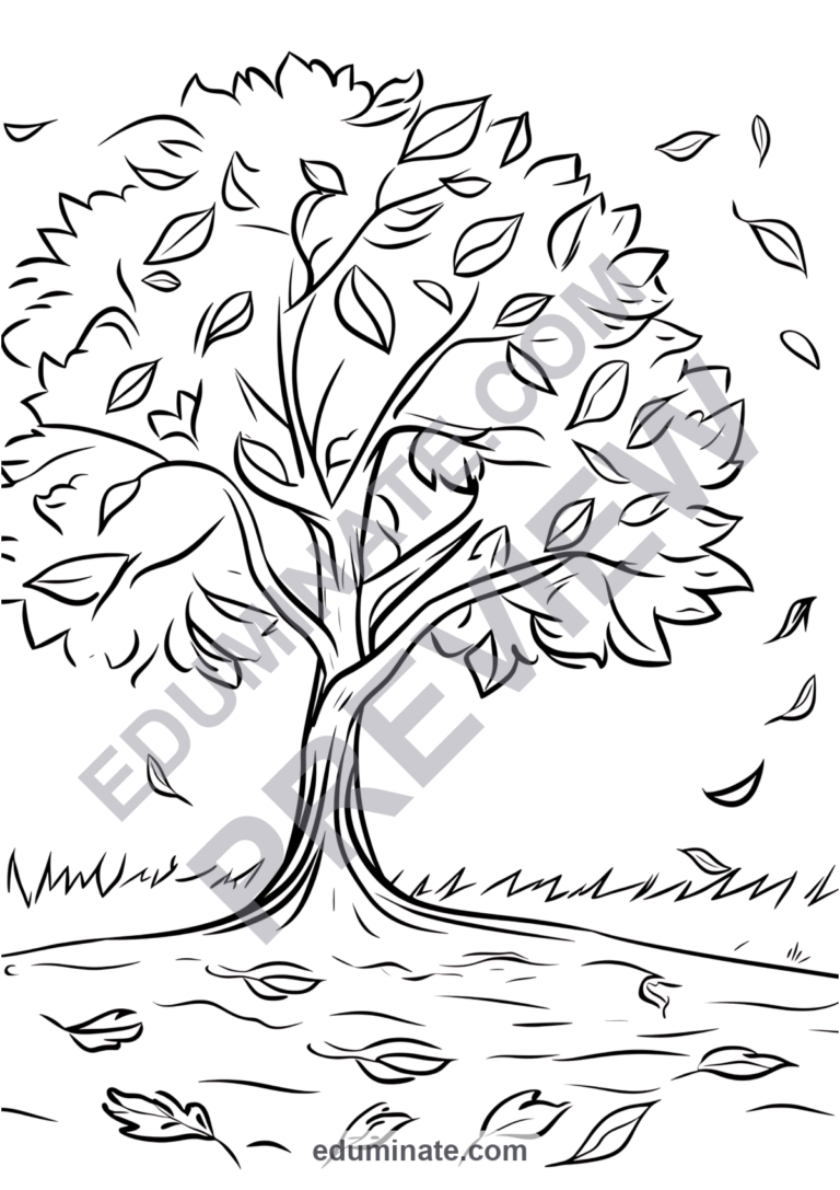 Autumn Coloring Pages Fall Season Activity Sheets for Kindergarten and Pre-K sample page 6