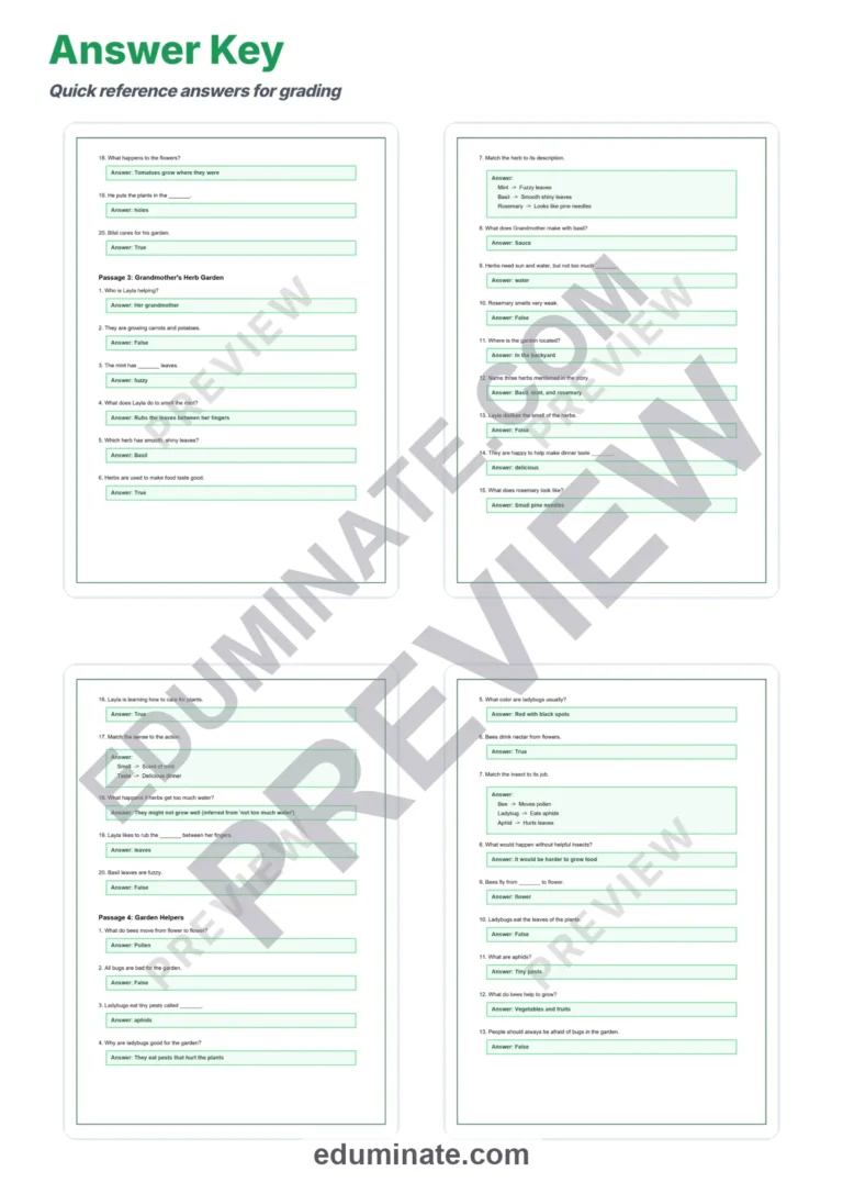 Homegrown Harvest Growing Food at Home Reading Comprehension Passages 2-6 sample page 6