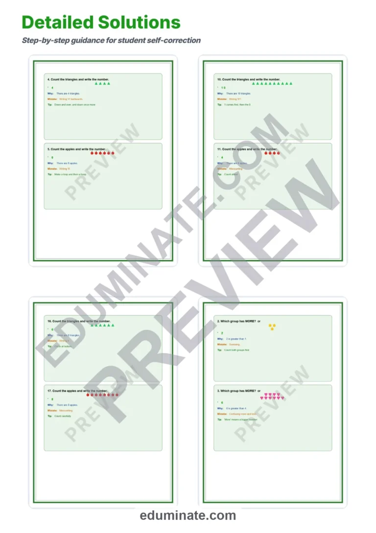 Counting Numbers 1-10 | Early Math Activities Set | 77 Pages Resource Packet sample page 6