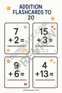 Addition Flashcards | Printable Addition Flashcards and Math Facts Practice page 6